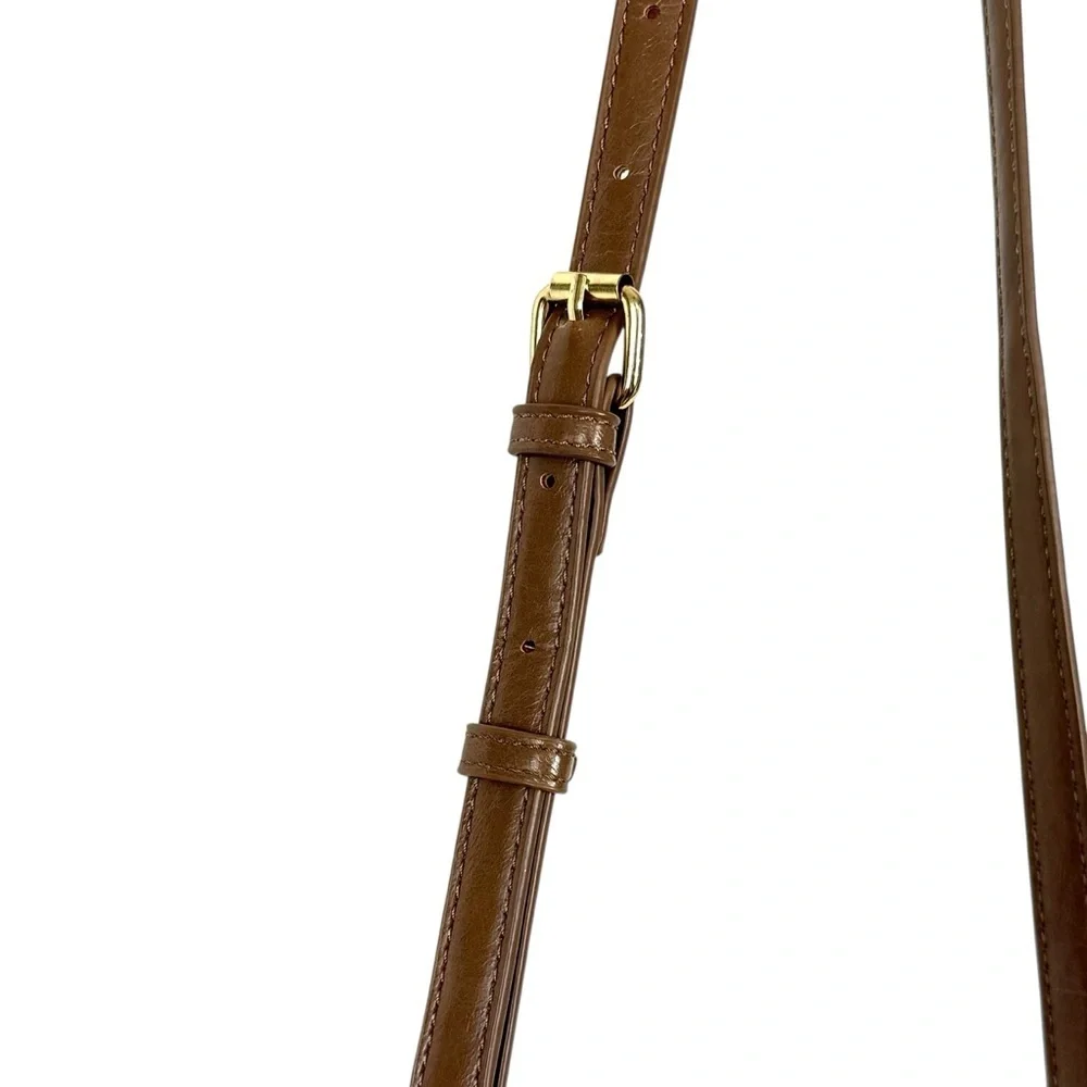 Like Dreams Taupe Quilted Shoulder Bag with Tortoise Chain & Detachable Strap